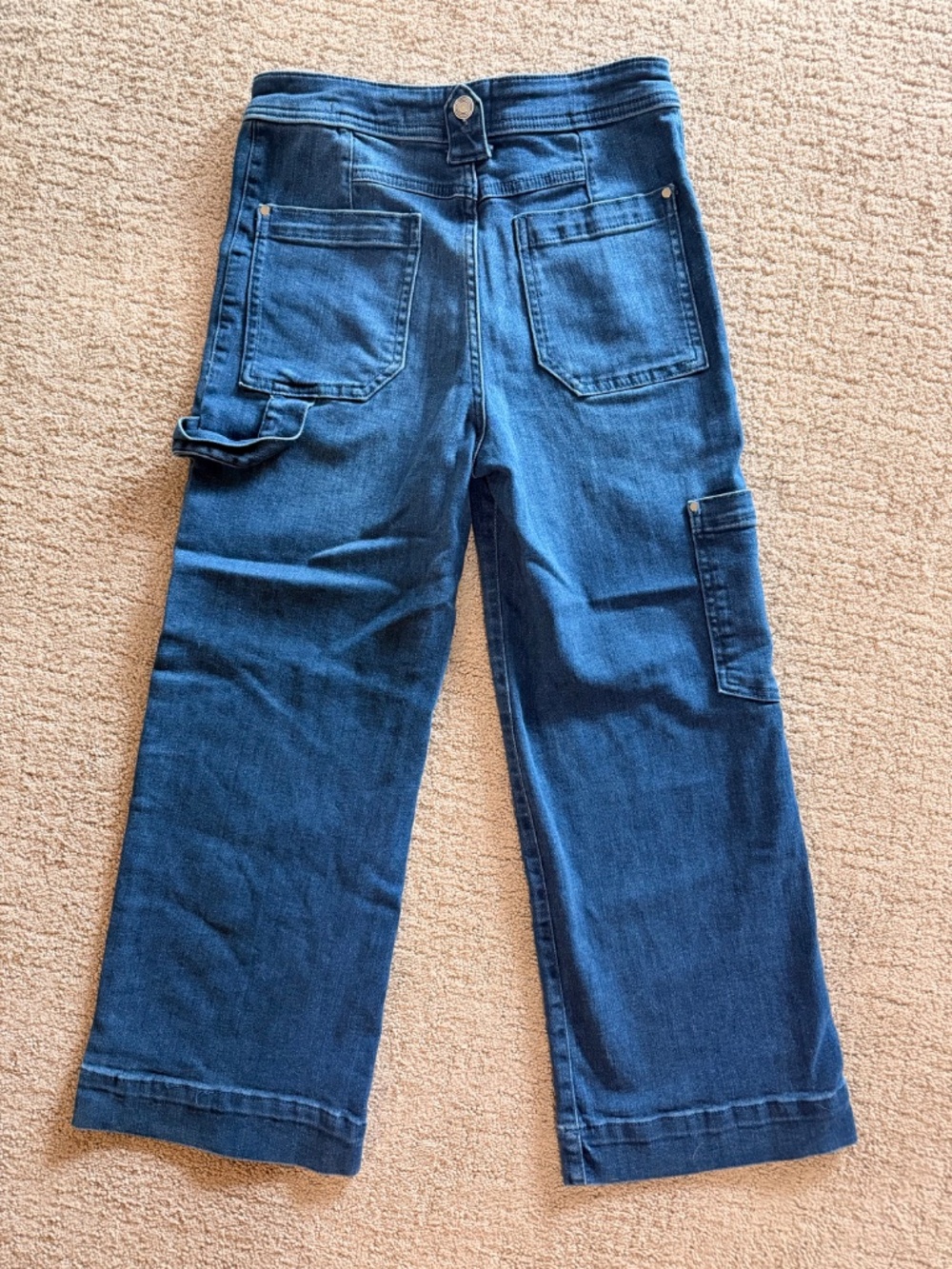 Maeve Anthropologie Gardener Carpenter High-Rise Crop Jeans | Blue | Size 28 - Picture 4 of 8